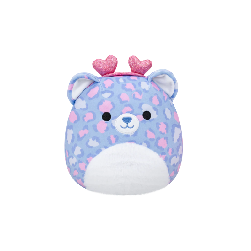 Squishmallows Noam the Purple Patterened Leopard W/Pink Sparkle Heart Headband Plush