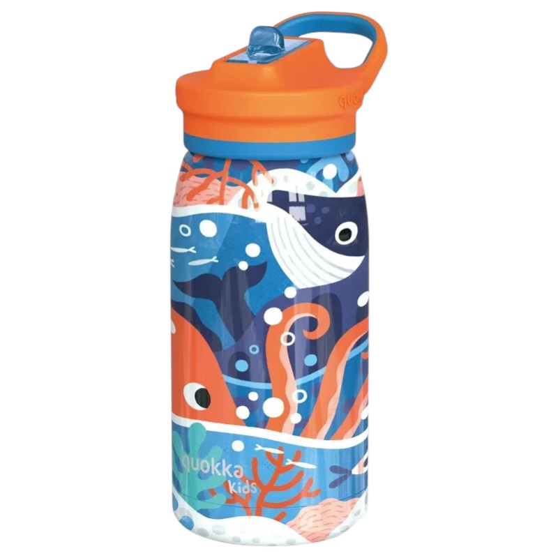 QUOKKA KIDS THERMAL SS SIPPER BOTTLE POP OCEAN 445 ML