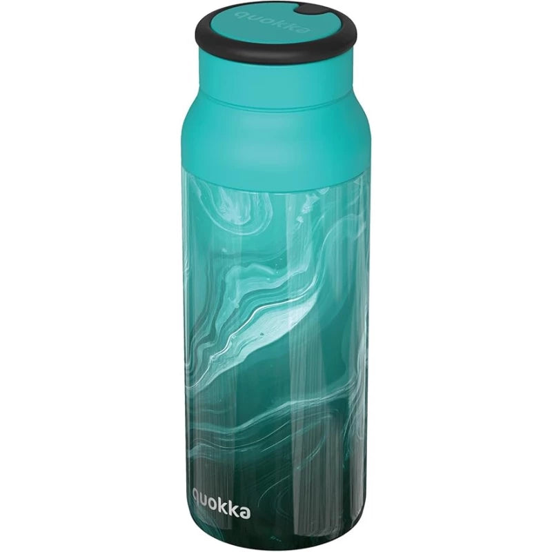 QUOKKA THERMAL SS BOTTLE WITH SILICONE HANDLE ECHO LIQUID MARBLE 690 ML