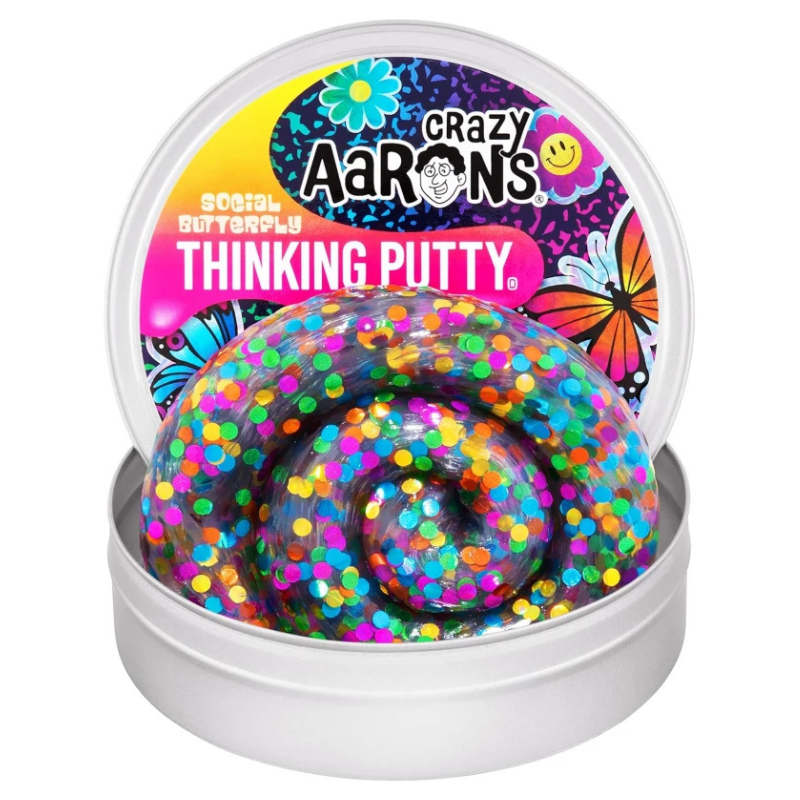 Crazy Aaron's Rainbow Confetti Full-Sized Thinking Putty
