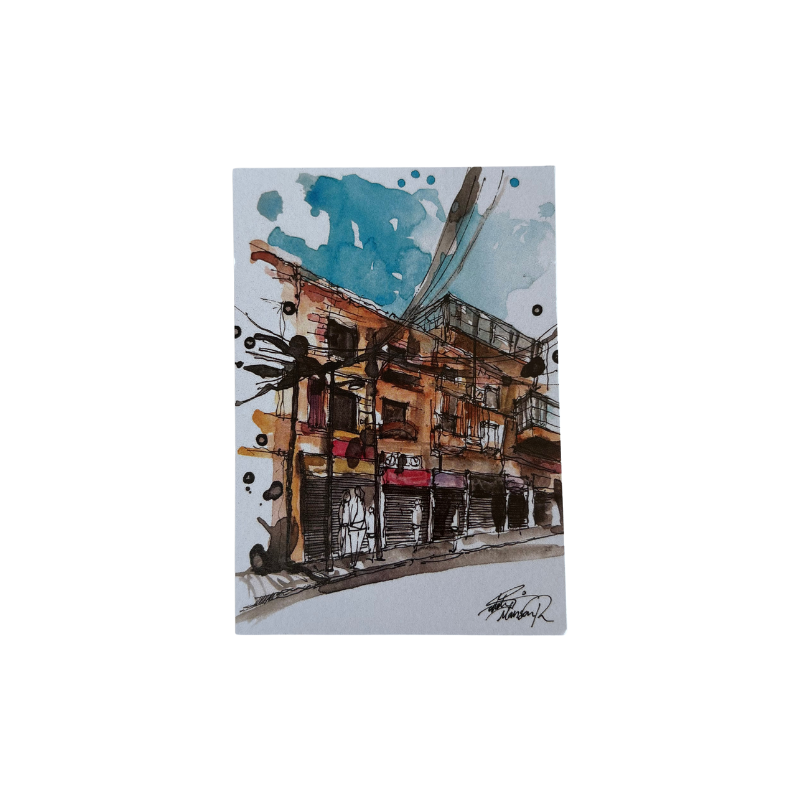 Saleh Studio - Old Shops Downtown Postcard