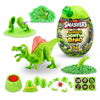 Smashers Mega Jurassic Lightup Dino toy set with dinosaur figures and packaging on a white background