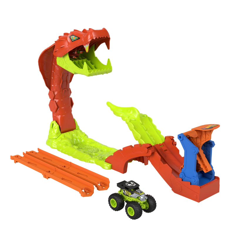 Hot Wheels - Snake Slam Takedown Track Set with Exclusive 1:64 Scale Bone Shaker Toy Vehicle