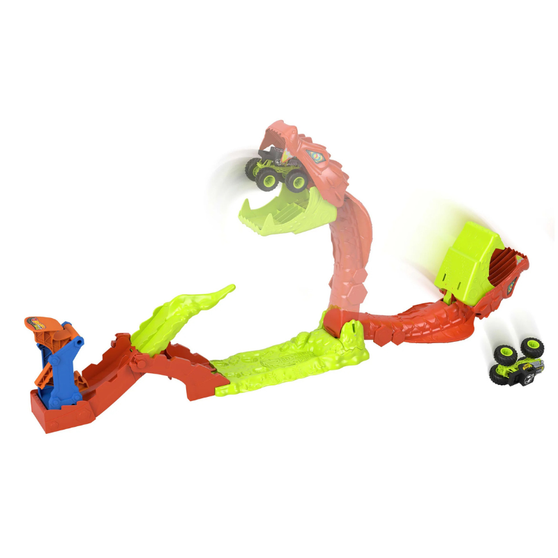 Hot Wheels - Snake Slam Takedown Track Set with Exclusive 1:64 Scale Bone Shaker Toy Vehicle