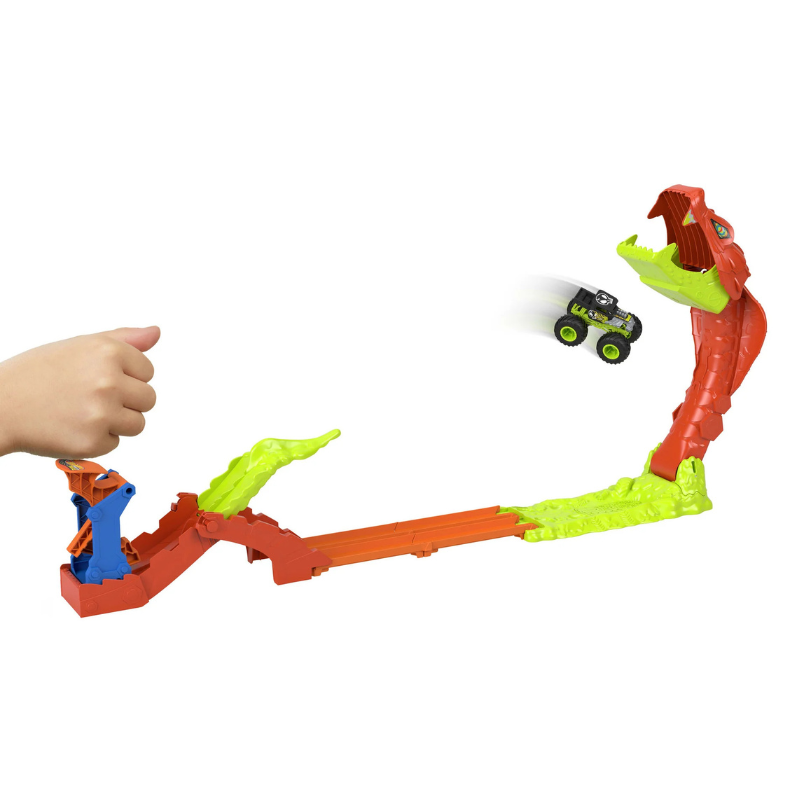 Hot Wheels - Snake Slam Takedown Track Set with Exclusive 1:64 Scale Bone Shaker Toy Vehicle