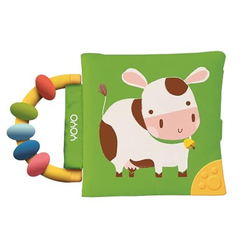 Soft Rattle & Teether: Moo! Cow