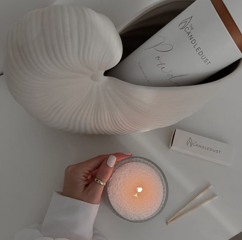 The Candle Dust - 330g Sand Candle | Rhubarb Sparkle