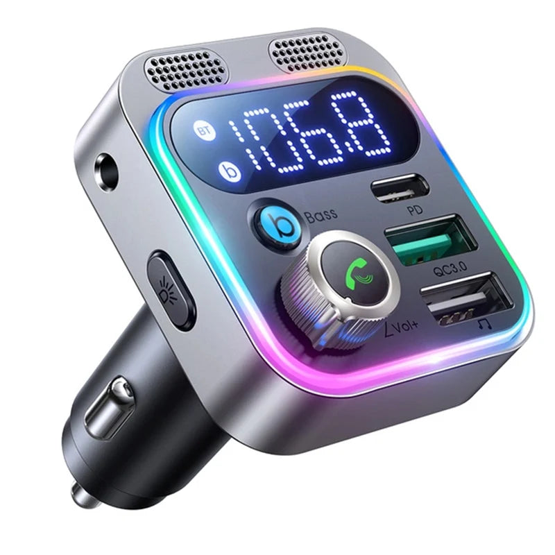 JOYROOM JR-CL16 48W Car Wireless FM Transmitter Car Charger - Black