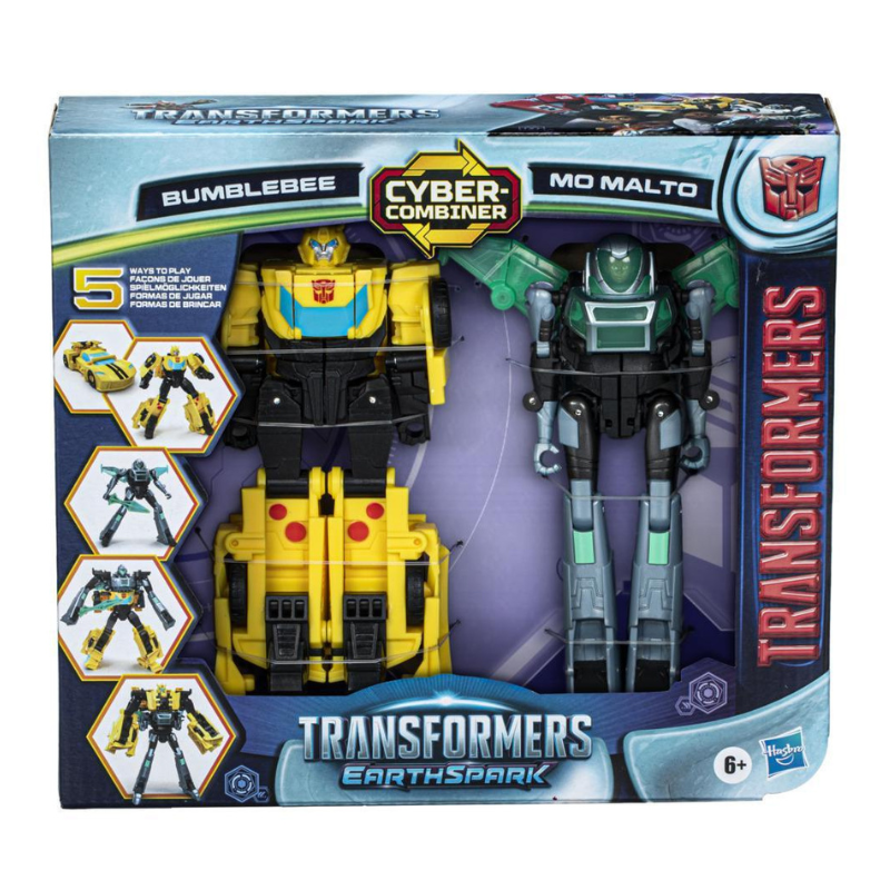Hasbro - Transformers EarthSpark Cyber-Combiner | Bumblebee and Mo Malto Action Figures