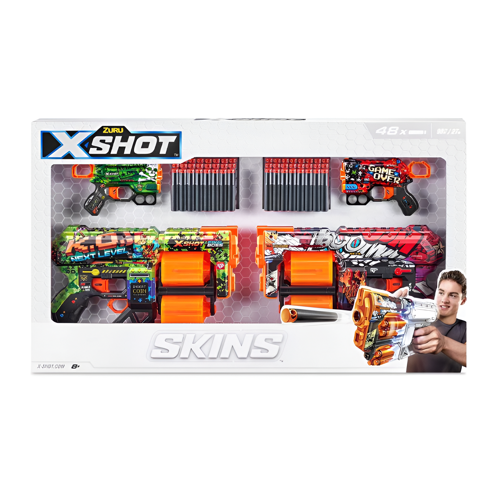 ZURU - X-Shot | Skins 4 Blaster Combo Pack (Double Dread Double Menace)