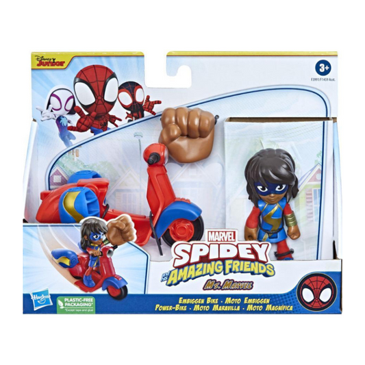 Hasbro - Spidey and His Amazing Friends | Ms. Marvel Figure Embiggen Bike