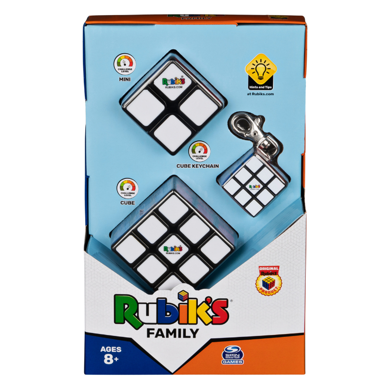 Spin Master - Rubik's Family Pack (3x3 Cube, 2x2 Cube, 3x3 Keyring Cube)