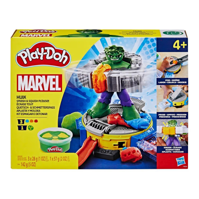 Hasbro - Play-Doh | Hulk Smash & Squish Playset with Hulk Action Figure
