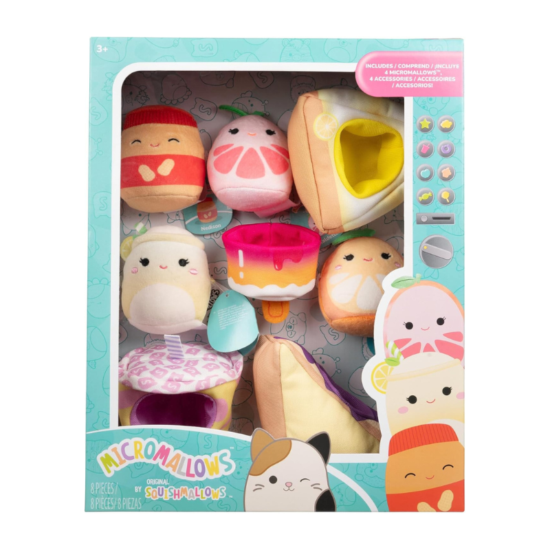 Squishmallows - Micromallows (2.5") Snack Machine Set | Celia, Kaldette, Medina, and Nedison