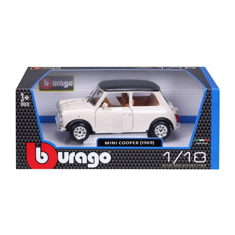 Bburago - 1:18 Mini Cooper (1969) Model Car | Beige