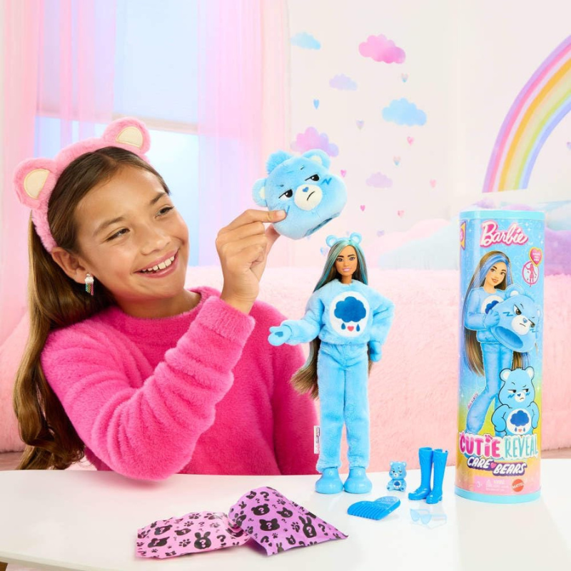 Barbie - Cutie Reveal Care Bears Series | Grumpy Bear (Brunette)