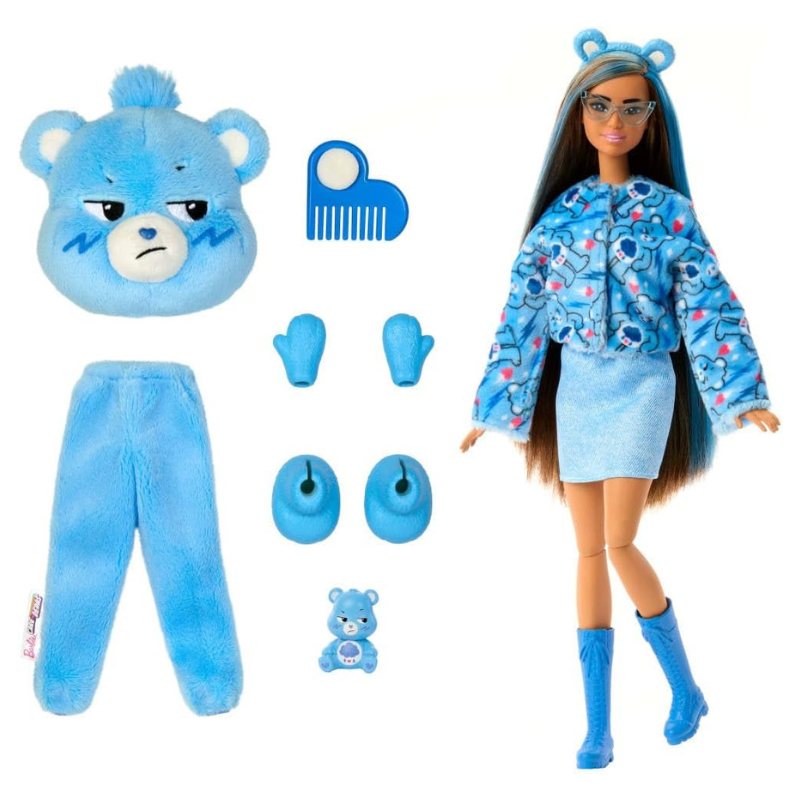 Barbie - Cutie Reveal Care Bears Series | Grumpy Bear (Brunette)
