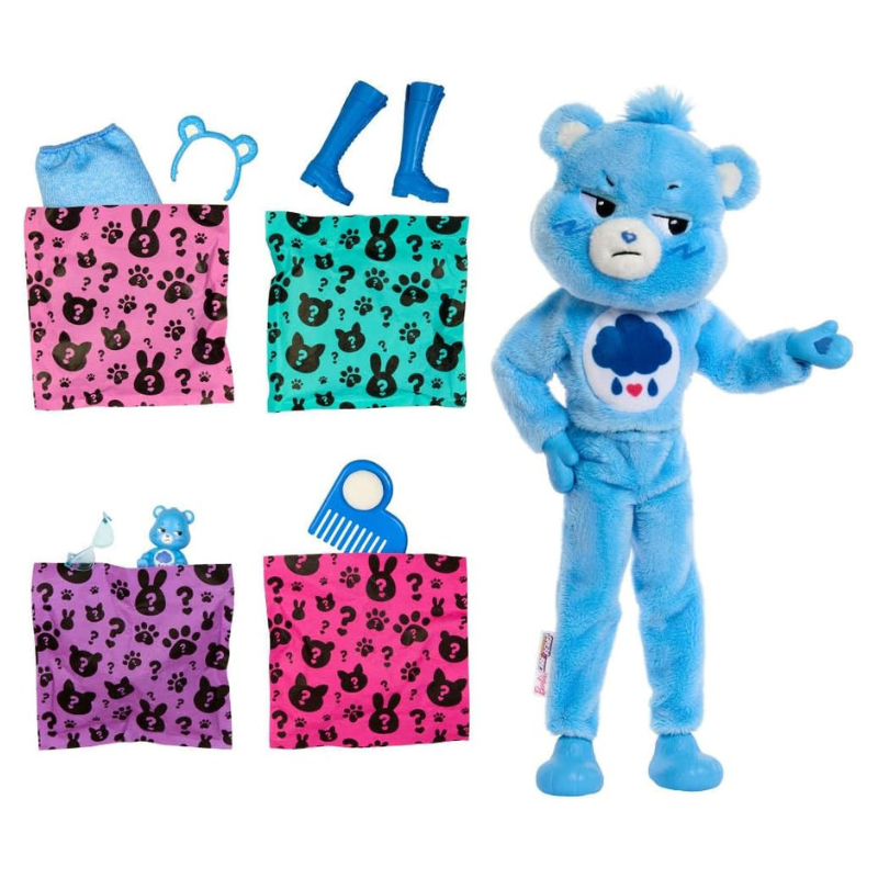 Barbie - Cutie Reveal Care Bears Series | Grumpy Bear (Brunette)