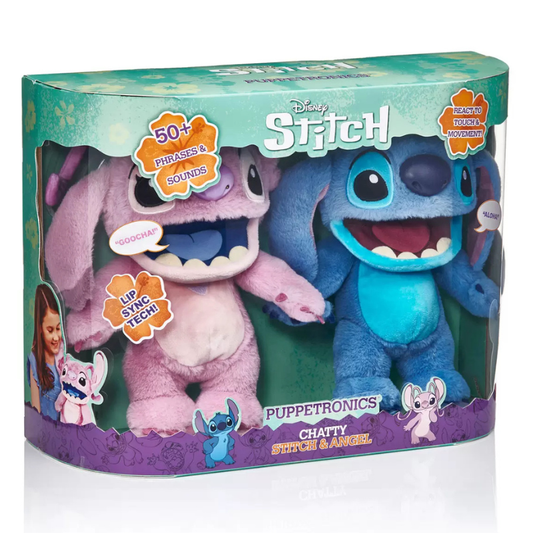Disney Chatty Stitch & Angel Deluxe Puppetronics Twin Pack
