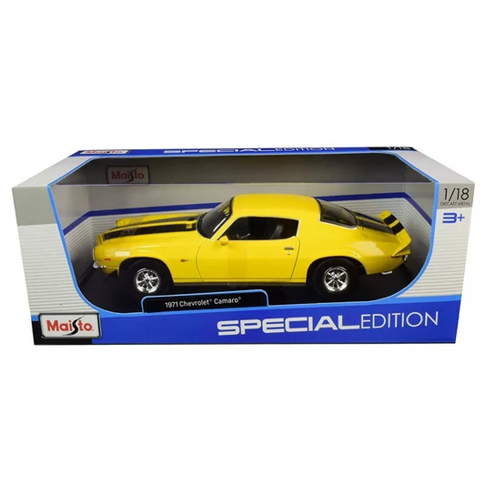 Maisto - 1:18 (1971) Yellow Chevrolet Camaro Die-Cast Model Car