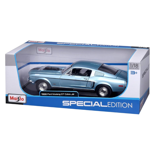 Maisto - 1:18 (1968) Metallic Blue Ford Mustang GT Cobra Jet 68