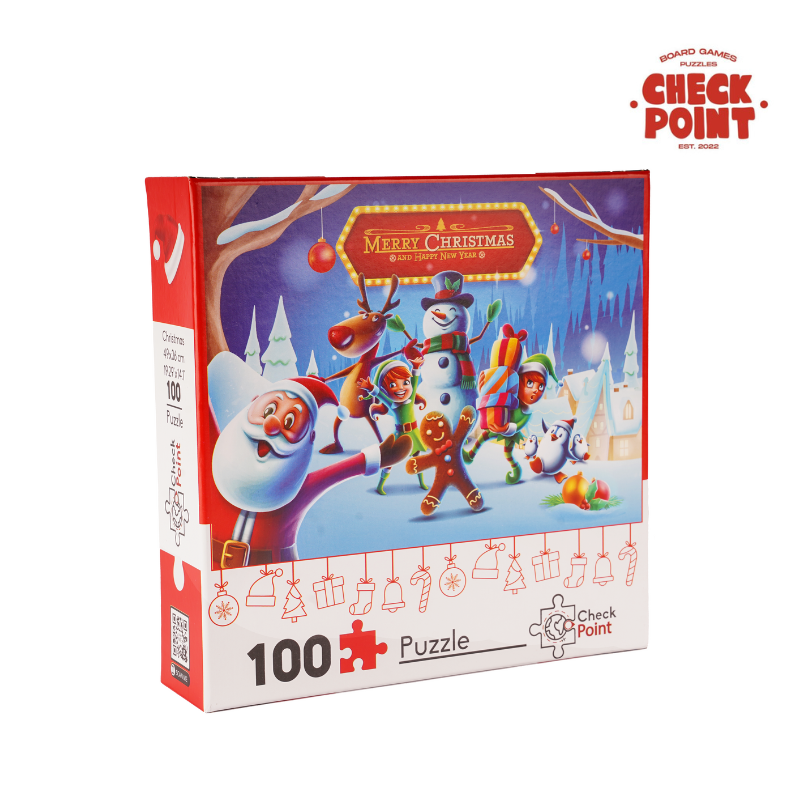 Checkpoint Puzzles - Santa 100-Piece Jigsaw Kids Puzzle (49 × 36 cm)