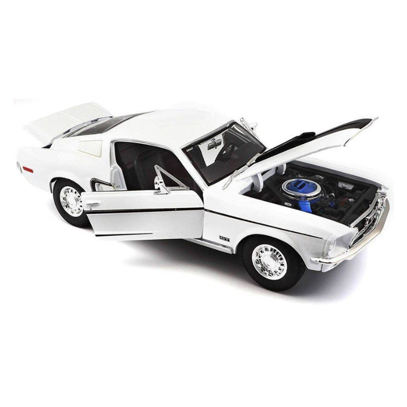 Maisto - 1:18 (1968) White Ford Mustang GT Cobra Jet 68