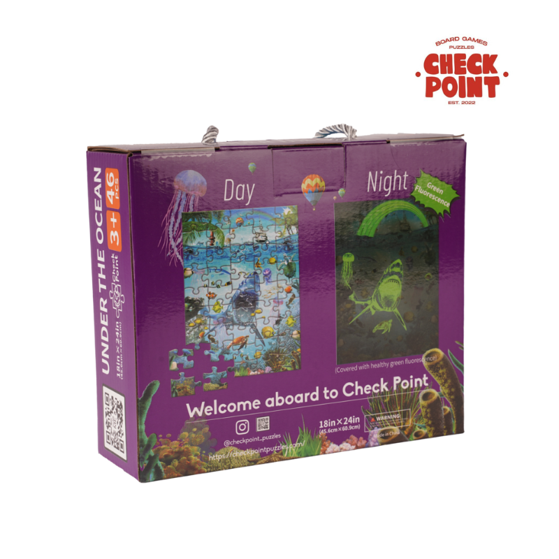 Under the Ocean – 46-Piece Double-Sided Glow-in-the-Dark Kids Puzzle (45.6 x 60.9 cm)