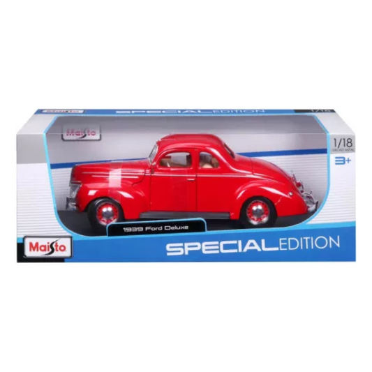 Maisto - Ford Deluxe Hardtop (1939) Diecast Model Car | Tudor Red