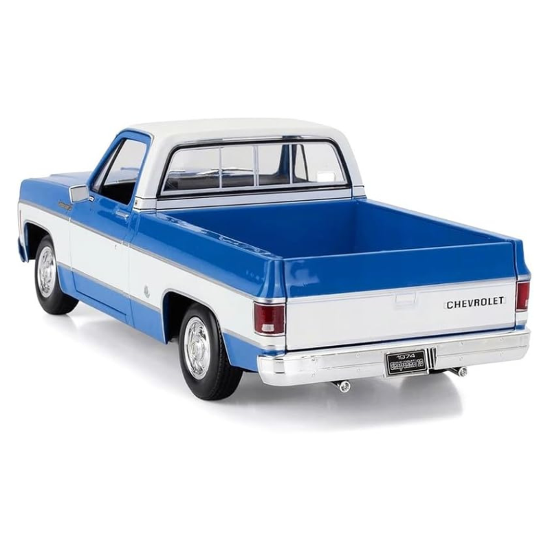 Maisto - 1:18 (1974) Blue/White Chevrolet C10 Cheyenne Super Diecast Model Car