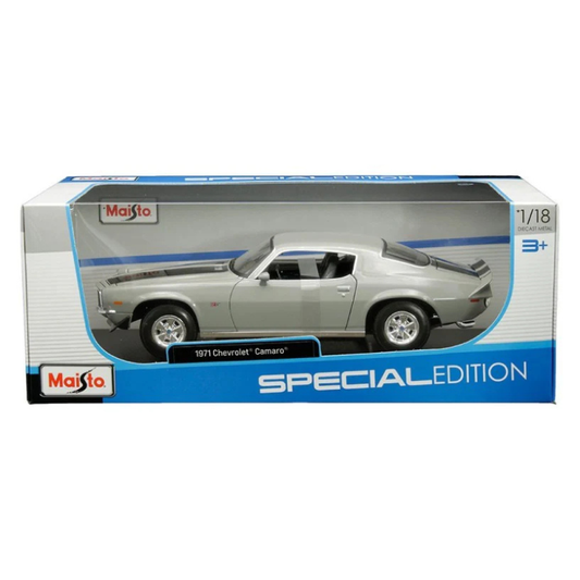 Maisto - 1:18 (1971) Gray Chevrolet Camaro Die-Cast Model Car