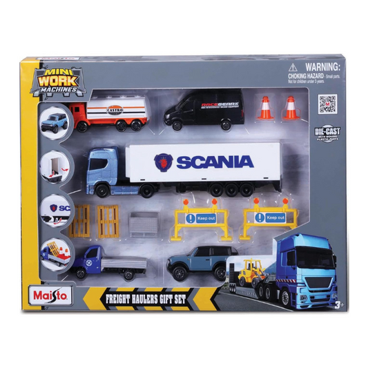 Maisto - Mini Work Machines | Freight Haulers Volvo Scania Transportation Set
