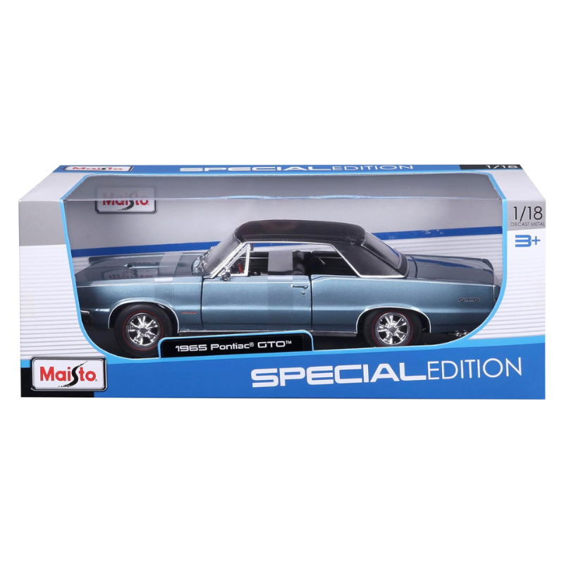 Maisto - 1:18 Metallic Blue (1965) Pontiac GTO Hurst Die-Cast Model Car