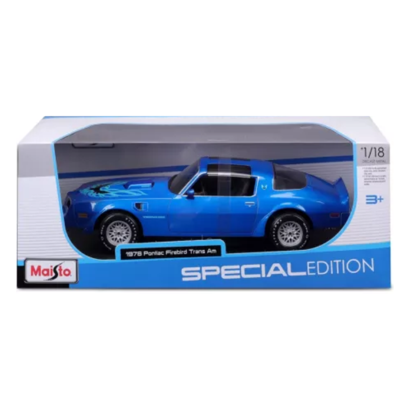 Maisto - 1:18 (1978) Metallic Blue Pontiac Firebird Trans Am  Diecast Model Car