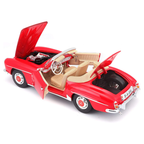 Maisto - 1:18 (1955) Red Mercedes-Benz 190 SL Die-Cast Model Car