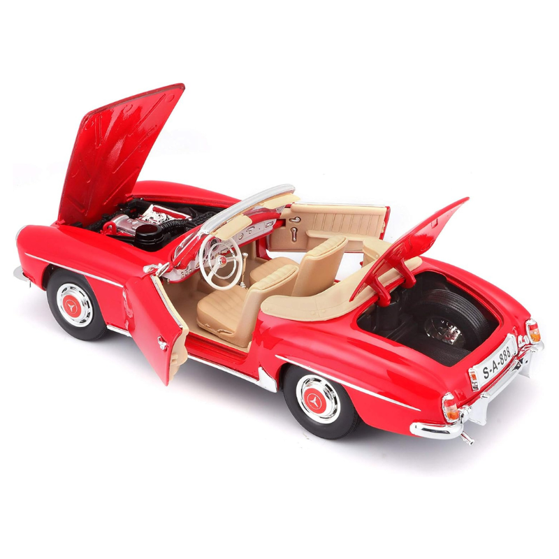 Maisto - 1:18 (1955) Red Mercedes-Benz 190 SL Die-Cast Model Car