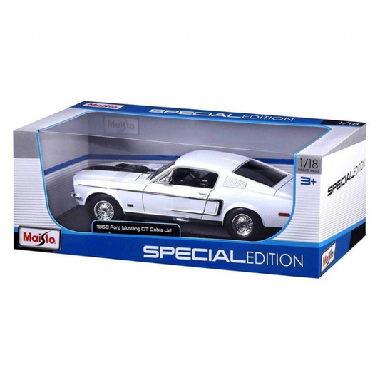 Maisto - 1:18 (1968) White Ford Mustang GT Cobra Jet 68