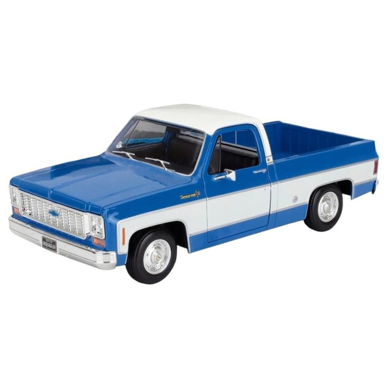 Maisto - 1:18 (1974) Blue/White Chevrolet C10 Cheyenne Super Diecast Model Car