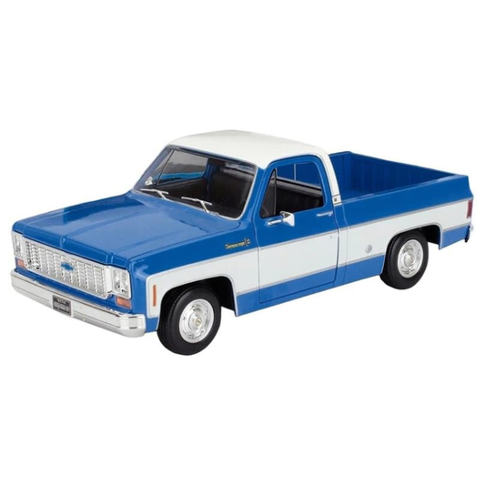Maisto - 1:18 (1974) Blue/White Chevrolet C10 Cheyenne Super Diecast Model Car