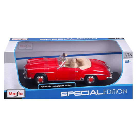 Maisto - 1:18 (1955) Red Mercedes-Benz 190 SL Die-Cast Model Car