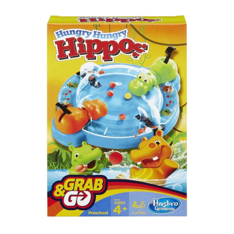 Hasbro - Hungry Hungry Hippos Grab & Go Game
