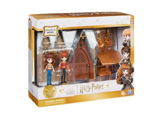 Spin Master - Harry Potter Wizarding World | Magical Minis Three Broomsticks Playset with Ron and Hermione Figures