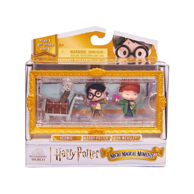 Spin Master - Harry Potter Wizarding World | Micro Magical Moments Harry, Ron, and Hedwig Figure Set