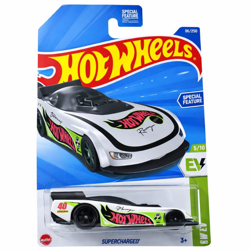 Hot Wheels 2025 White Supercharged 60/250 HW EV 5/10 J Case