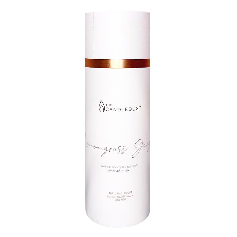 White bottle with gold band featuring 'The Candelduft' brand on a white background