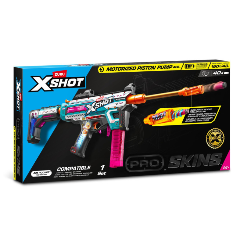 X-Shot Pro Skins toy gun packaging on a white background
