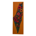 Yoga mat with floral design on an orange background