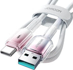 JOYROOM S-A42 Crystal-clear Series 3A Fast Charging Data Cable (USB-A to Type-C) 1. 2m - White