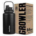 AquaFlask Growler 64oz (1.9L) Insulated Water Jug – Space Black