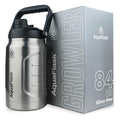 AquaFlask Growler 84oz (2.5L) Insulated Water Jug – Silver Steel